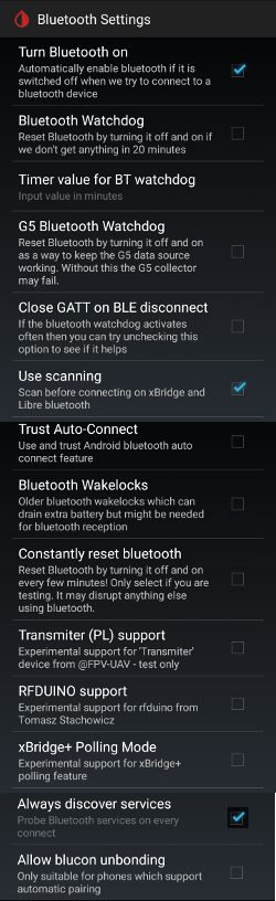xDrip+ Libre Bluetooth-instellingen 2