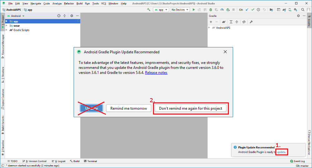 Kein Gradle Update