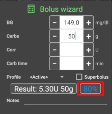 Bolus Wizard 80%