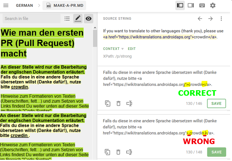 Crodwin-HTML-Tag ohne Leerzeichen