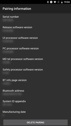 Pantalla de información de emparejamiento Insight