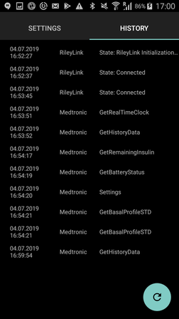 RileyLink Status - Verlauf