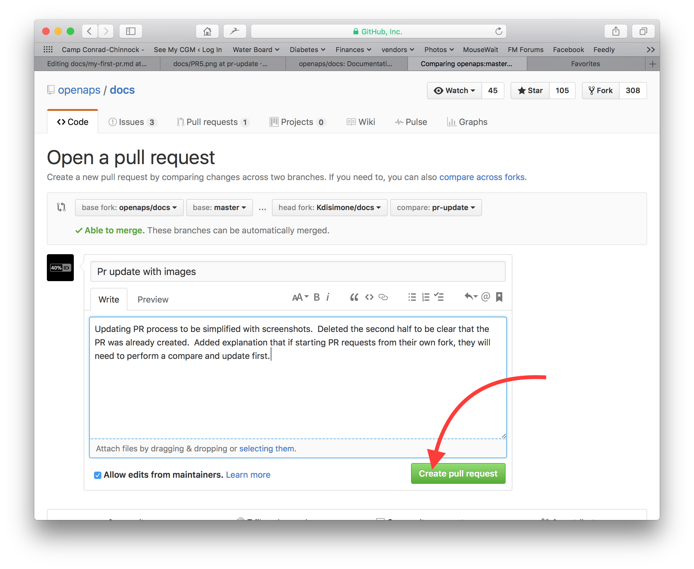 crear petición de modificación