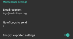 Maintenance settings