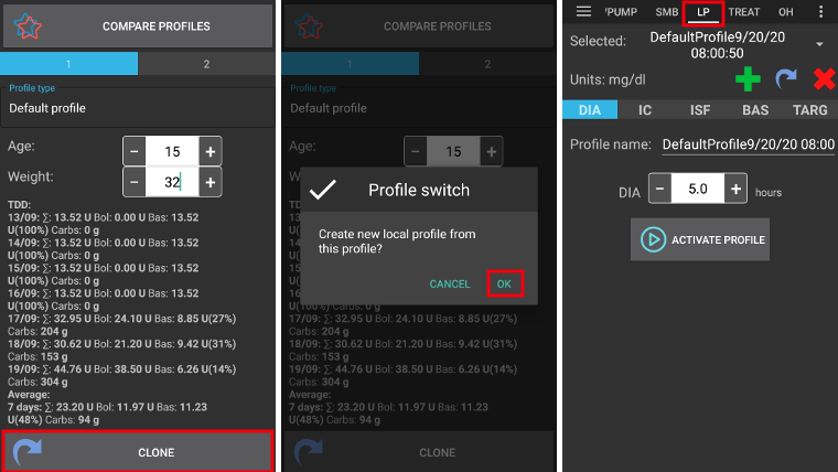 Profile Helper Clone Profil / Profilwechsel