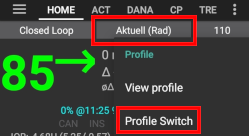 Přepínání profilu