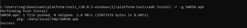 Terminal successful installation