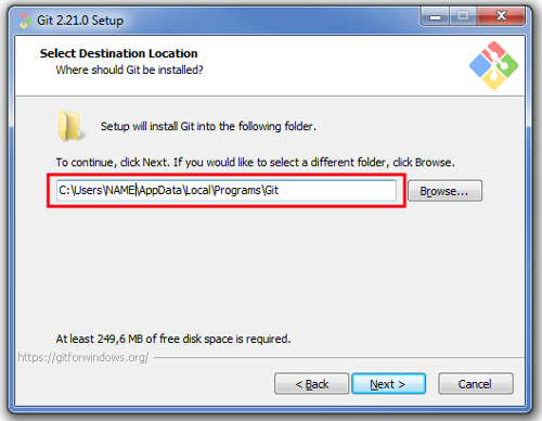 Git installation path
