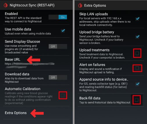 xDrip+ Pagrindiniai Parametrai 2
