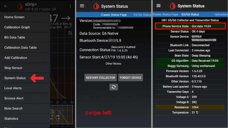 xDrip+ PhoneServiceState