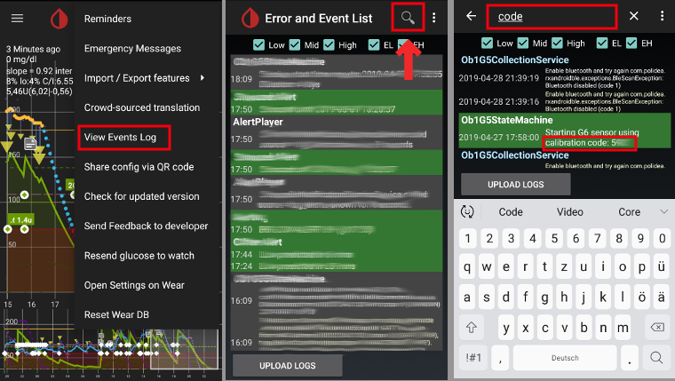 xDrip+ Retrieve Dexcom Sensor Code