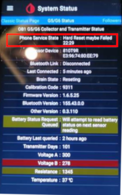 xDrip+ Hard Reset maybe failed